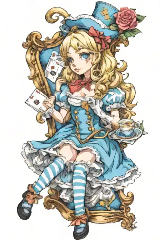 slutty alice in wonderland tattoo design idea
