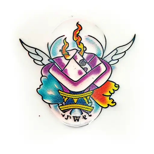 broken whiskey glass tattoo design idea