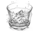 broken whiskey glass tattoo design idea