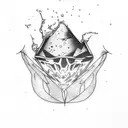 broken whiskey glass tattoo design idea