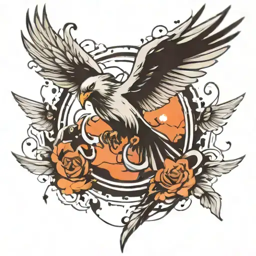 The flying bird tattoo design idea