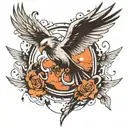 The flying bird tattoo design idea