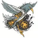 The flying bird tattoo design idea