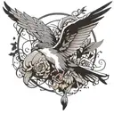 The flying bird tattoo design idea