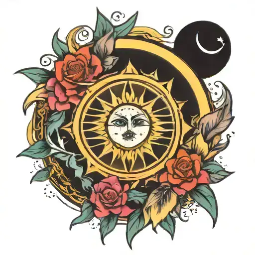 Solar Eclipse tattoo design idea