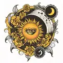 Solar Eclipse tattoo design idea