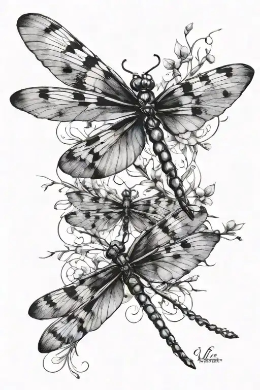 semicolon and dragonflies  tattoo design idea