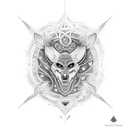 simbolismo de alfa y Omega con una Víbora  tattoo design idea