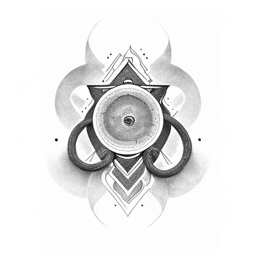 simbolismo de alfa y Omega con una Víbora  tattoo design idea