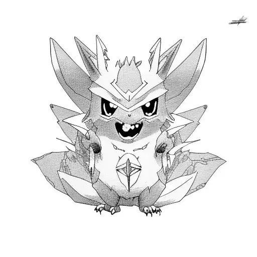 patamon of digimon tattoo design idea