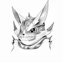 patamon of digimon tattoo design idea