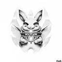 patamon of digimon tattoo design idea