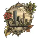 boston skyline tattoo tattoo design idea