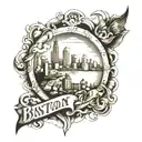 boston skyline tattoo tattoo design idea