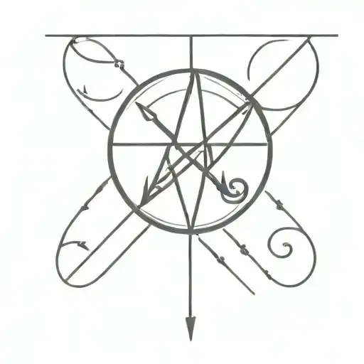 satanic symbols tattoo design idea