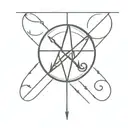 satanic symbols tattoo design idea