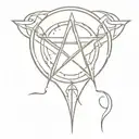 satanic symbols tattoo design idea