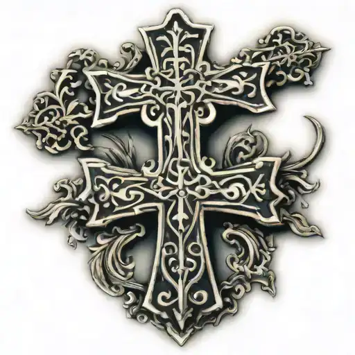 Orthodox cross tattoo design idea