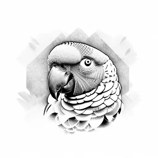 African grey parrot tattoo design idea