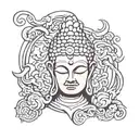 half buddha half demon tattoo design idea