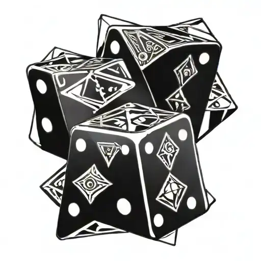 dice with cards forming tattoo design idea