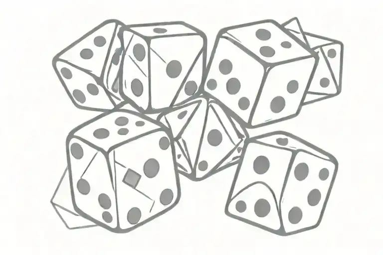 dice with cards   tattoo design idea