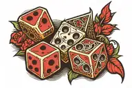 dice with cards on the nec sine te tattoo design idea