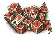 dice with cards on the nec sine te tattoo design idea