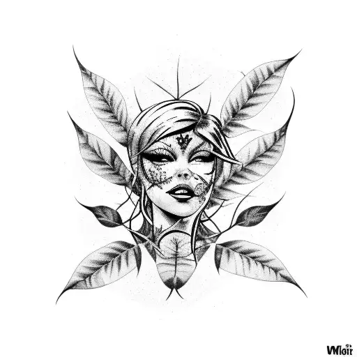 poison Ivy with the date 16-04-2023 tattoo design idea