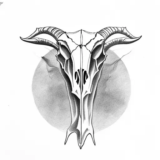 goat skull tattoo design idea