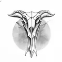 goat skull tattoo design idea