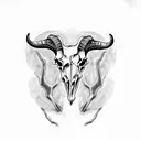 goat skull tattoo design idea