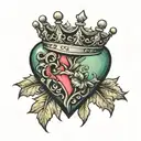 heart adorned with crown  tattoo design idea
