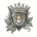 heart adorned with crown  tattoo design idea