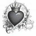 heart crown tattoo design idea