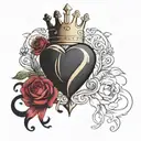 heart crown tattoo design idea
