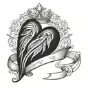 heart crown tattoo design idea