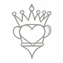 heart adorned with crown made tattoo design idea