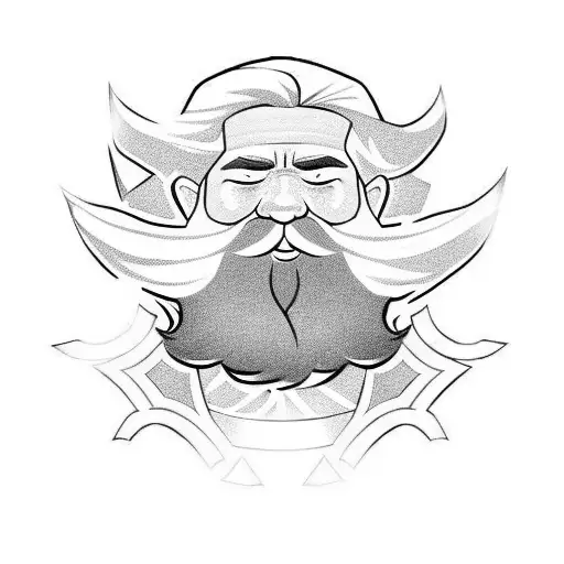dwarf paladin with red beard tattoo design idea