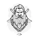 dwarf paladin with red beard tattoo design idea