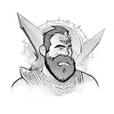 dwarf paladin with red beard tattoo design idea