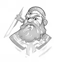 dwarf paladin with red beard tattoo design idea