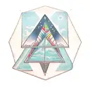 upside down overlapping Triangle  tattoo design idea