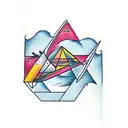 upside down overlapping Triangle  tattoo design idea