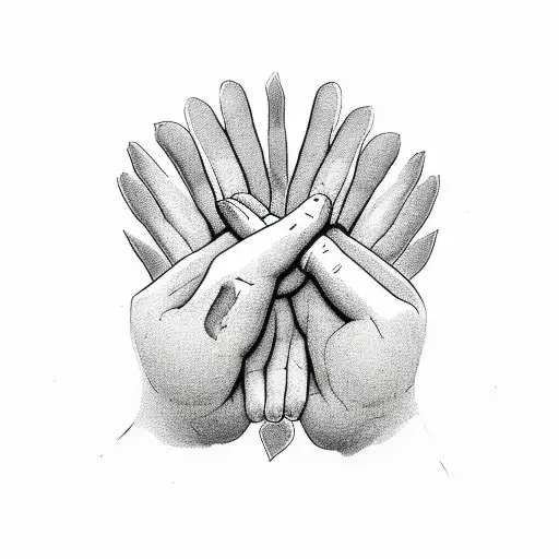 A pair of hands reaching towards a dove, symbolizing peace and sobriety tattoo design idea