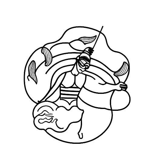 Swimmer silhouette tattoo design idea