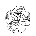 Swimmer silhouette tattoo design idea