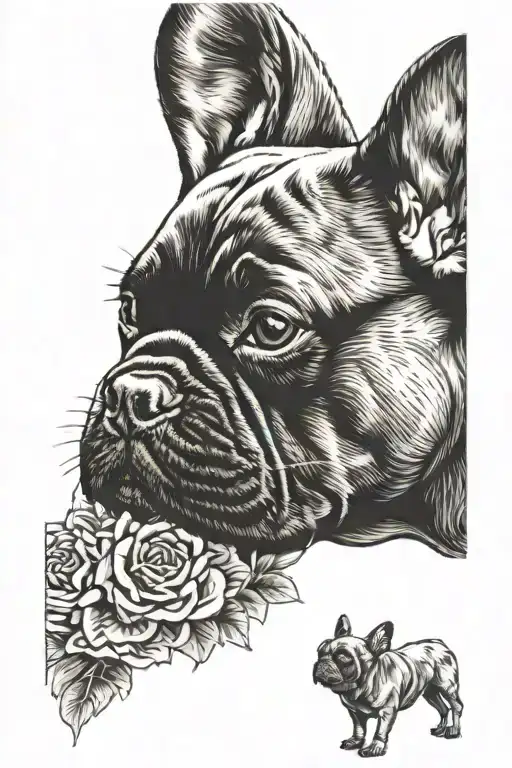 french bulldog calf tattoo tattoo design idea