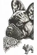 french bulldog calf tattoo tattoo design idea