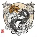 ying yang dragon tattoo design idea